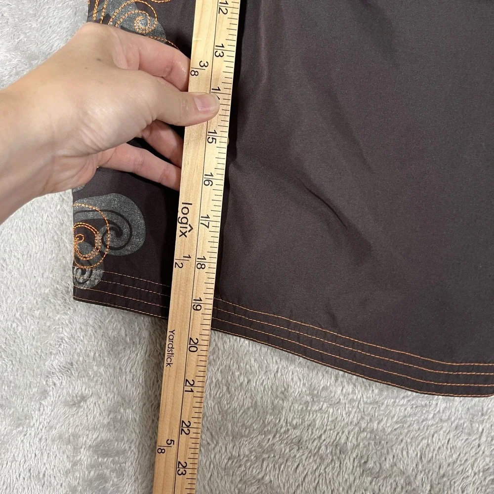 Sundek Board Shorts‎ Mens 36 Brown Orange Swim Trunks Drawstring Back Pocket